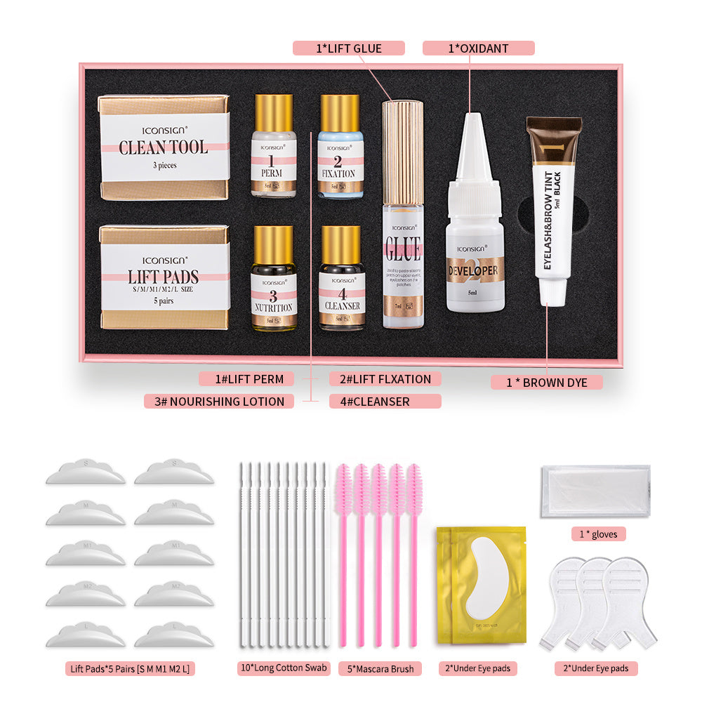 ICONSIGN Lash Lift Eyelash Eyebrow Dye Tint Kit Lashes Perm Set Brow Lamination Makeup Tools ICONSIGN Lash Lift Eyelash Eyebrow Dye Tint Kit Lashes Perm Set Brow Lamination Makeup Tools